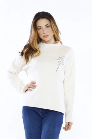 MAGLIA casual con spacchetti ai bordi e graziosi ricami