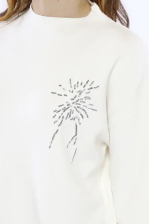 MAGLIA casual con spacchetti ai bordi e graziosi ricami