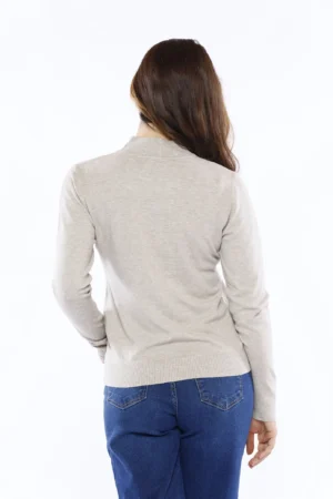 MAGLIA lupetto casual con orli a costine