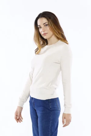 MAGLIA pullover a girocollo con orli a costine