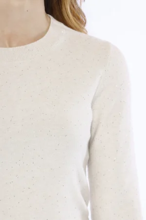 MAGLIA pullover a girocollo con orli a costine