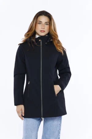GIACCA con chiusura a zip tasche verticali ed elegante cordino di chiusura su cappuccio regolabile