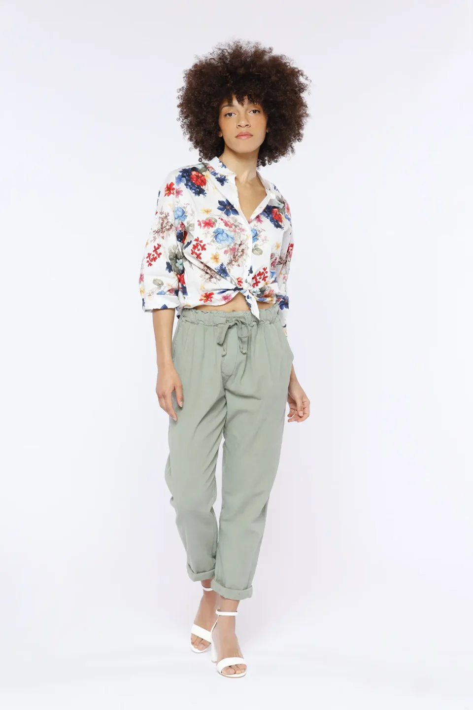 CAMICIA fresca a manica lunga con stampa a fiori e colletto alla coreana ONEWORLD HYBRID