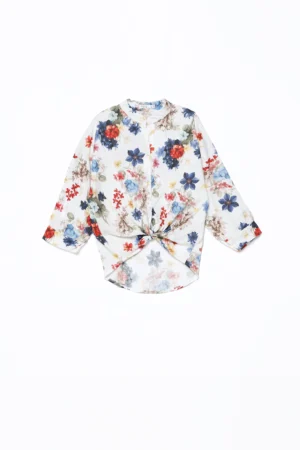 CAMICIA fresca a manica lunga con stampa a fiori e colletto alla coreana