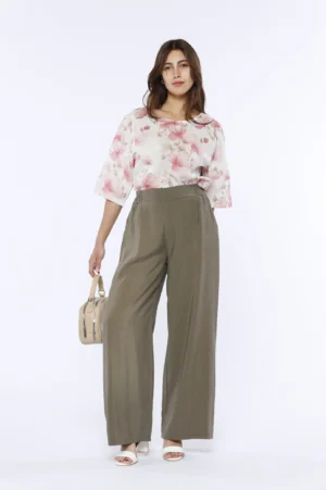 PANTALONE fresco e comodo pull on a zampa larga con tasche laterali