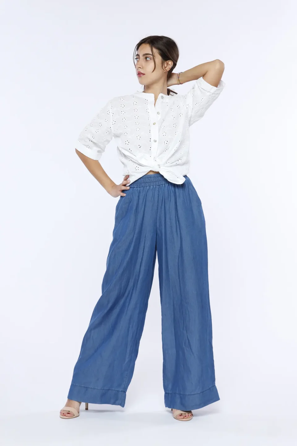 PANTALONE comodo pull on dal taglio largo con orlo alto alla caviglia ONEWORLD HYBRID